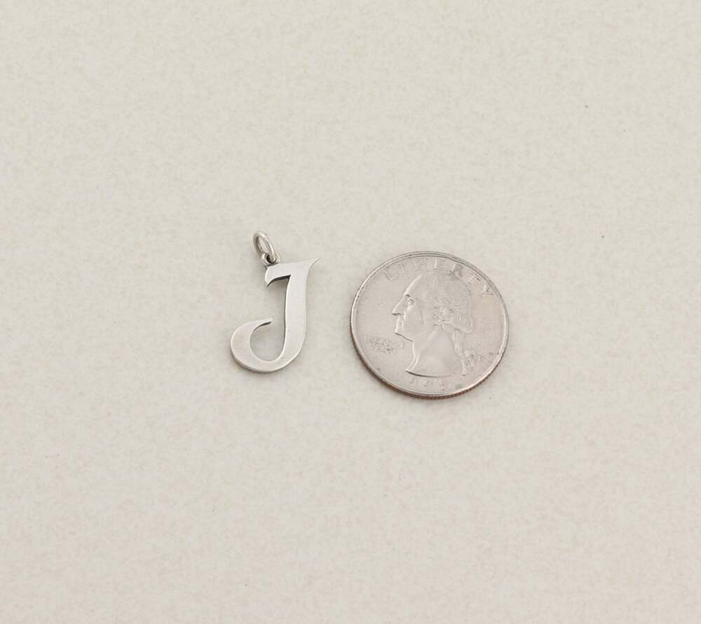 Sterling Silver James Avery Letter J Initial Charm or Pendant 3/4" x 1/2" - Picture 3 of 3